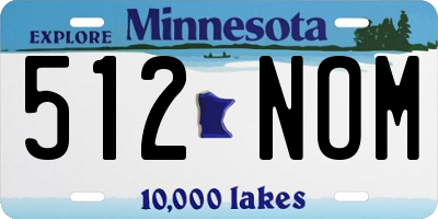 MN license plate 512NOM