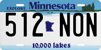 MN license plate 512NON