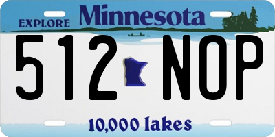 MN license plate 512NOP