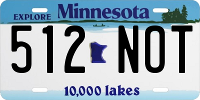 MN license plate 512NOT