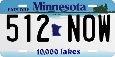 MN license plate 512NOW