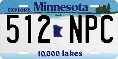 MN license plate 512NPC