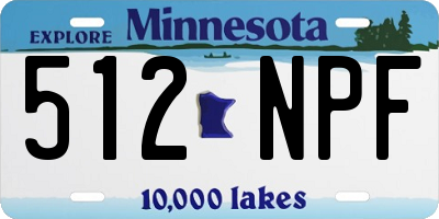 MN license plate 512NPF