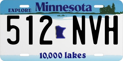 MN license plate 512NVH