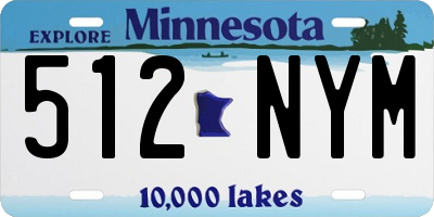 MN license plate 512NYM