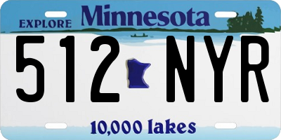MN license plate 512NYR