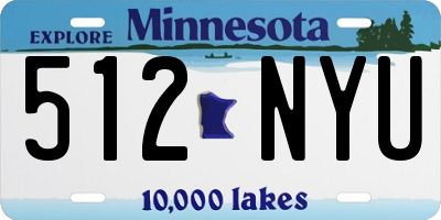 MN license plate 512NYU
