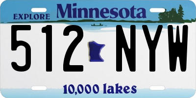 MN license plate 512NYW