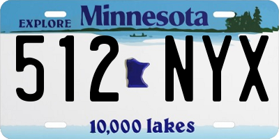 MN license plate 512NYX