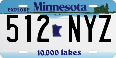 MN license plate 512NYZ