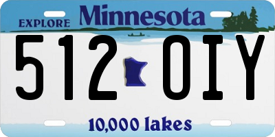 MN license plate 512OIY