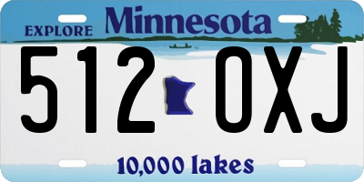 MN license plate 512OXJ