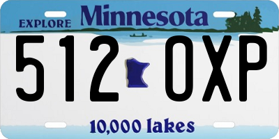 MN license plate 512OXP
