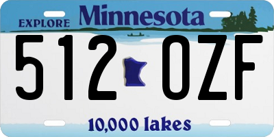 MN license plate 512OZF