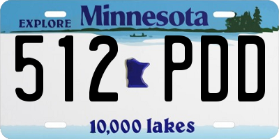 MN license plate 512PDD