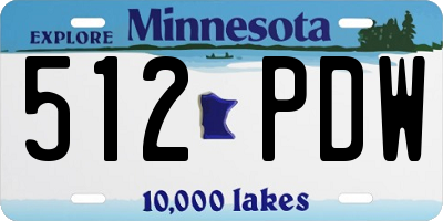 MN license plate 512PDW