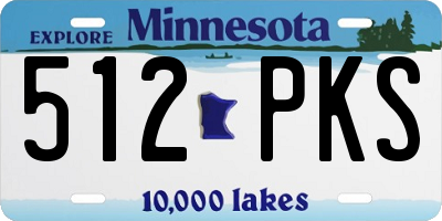 MN license plate 512PKS