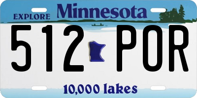 MN license plate 512POR