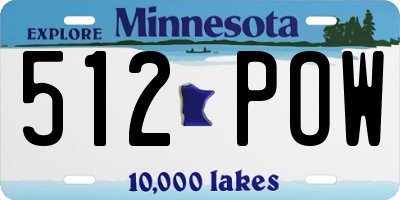 MN license plate 512POW