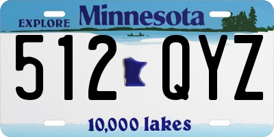 MN license plate 512QYZ