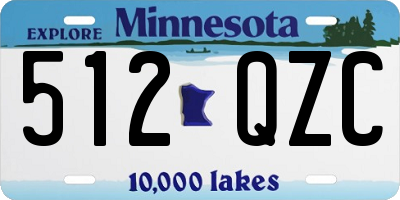 MN license plate 512QZC