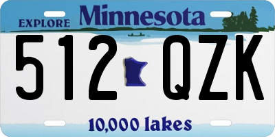 MN license plate 512QZK