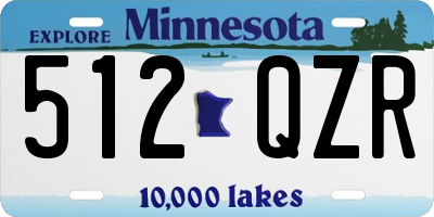 MN license plate 512QZR