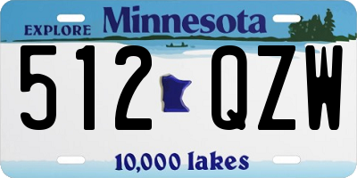 MN license plate 512QZW