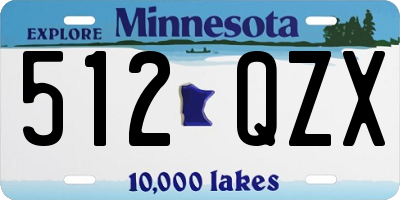 MN license plate 512QZX