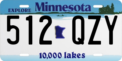 MN license plate 512QZY