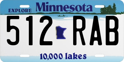 MN license plate 512RAB