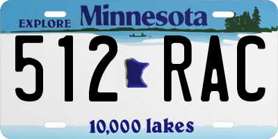 MN license plate 512RAC