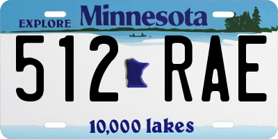 MN license plate 512RAE