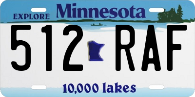 MN license plate 512RAF