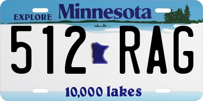 MN license plate 512RAG