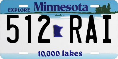MN license plate 512RAI