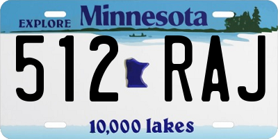MN license plate 512RAJ