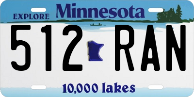 MN license plate 512RAN