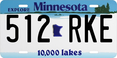 MN license plate 512RKE