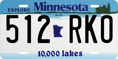 MN license plate 512RKO