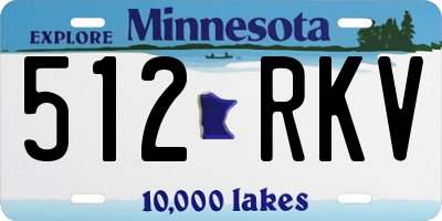 MN license plate 512RKV