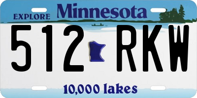 MN license plate 512RKW