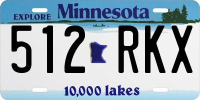 MN license plate 512RKX