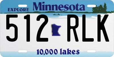 MN license plate 512RLK