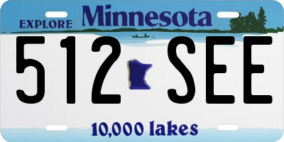MN license plate 512SEE