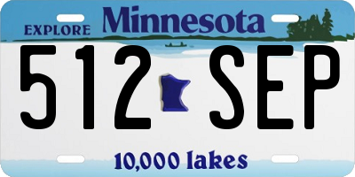 MN license plate 512SEP