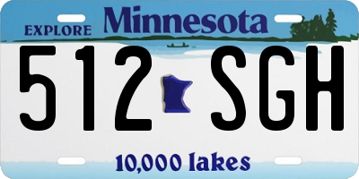 MN license plate 512SGH
