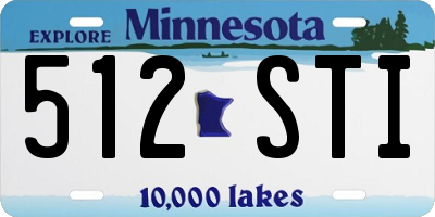 MN license plate 512STI