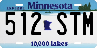 MN license plate 512STM