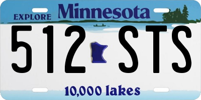 MN license plate 512STS